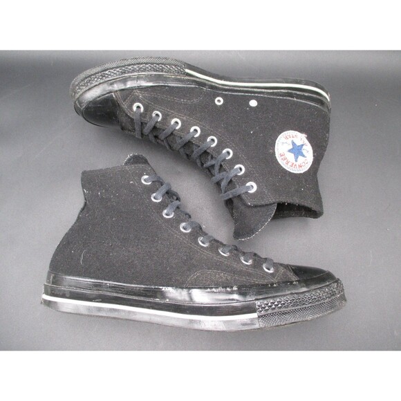 Converse High Top Sneakers Men's 10 Chuck Taylor All Star Black Wool 153984C - Picture 10 of 11